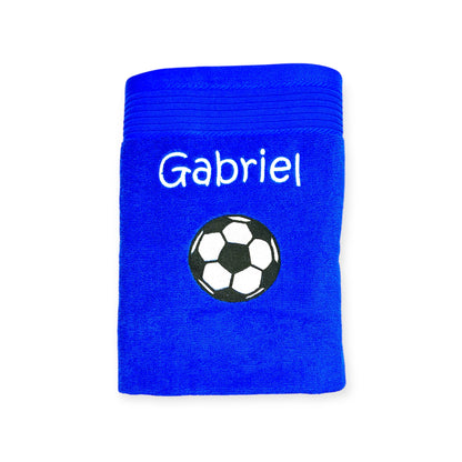 Fußball Handtuch mit Name, Handtuch, Sauna, Wellness, Duschtuch