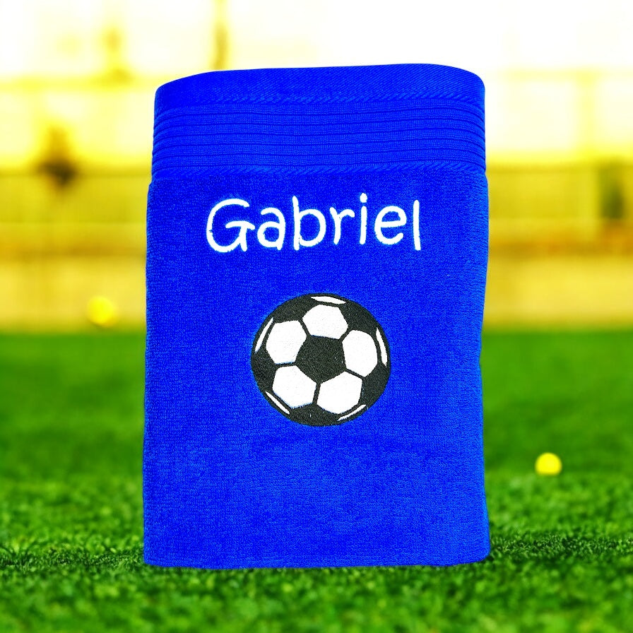 Fußball Handtuch mit Name, Handtuch, Sauna, Wellness, Duschtuch