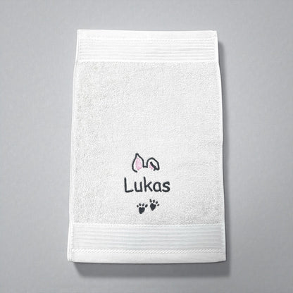 Häschen Handtuch mit Name, viele Farben und Größen