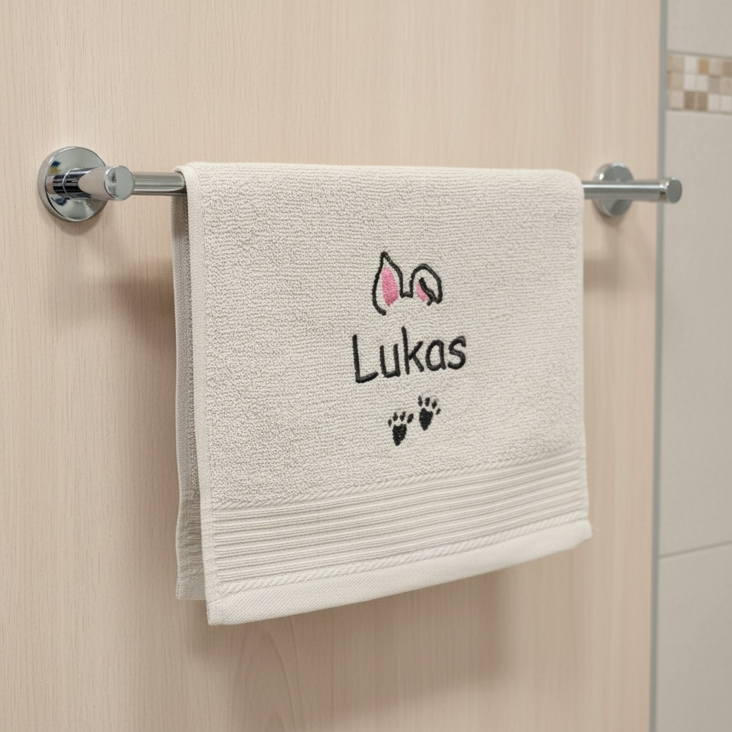 Häschen Handtuch mit Name, viele Farben und Größen
