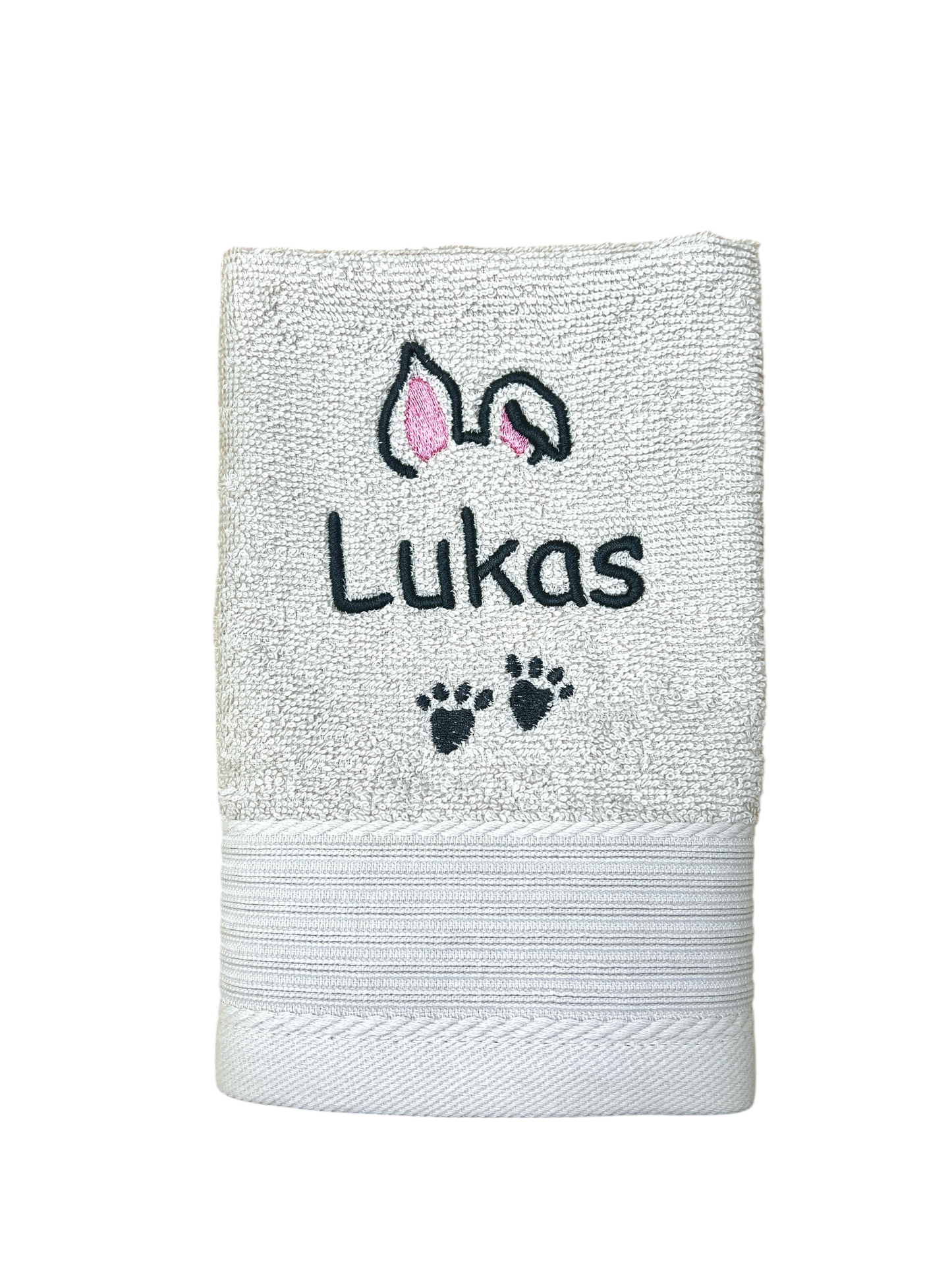 Häschen Handtuch mit Name, viele Farben und Größen