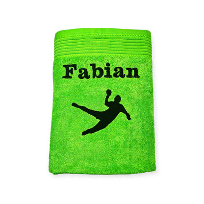 Handballer Handtuch mit Name, Duschtuch, Gästehandtuch, Saunahandtuch, schöne Farben