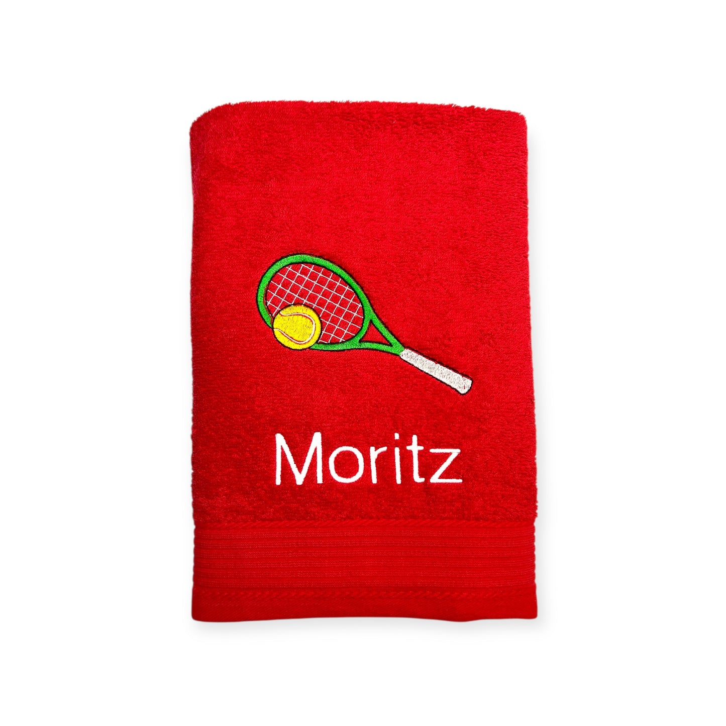 Tennis Handtuch mit Name bestickt, Duschtuch, Sport
