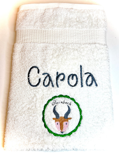 Sternzeichen Handtuch mit Name bestickt, Duschhandtuch, Badetuch, Sauna, baden