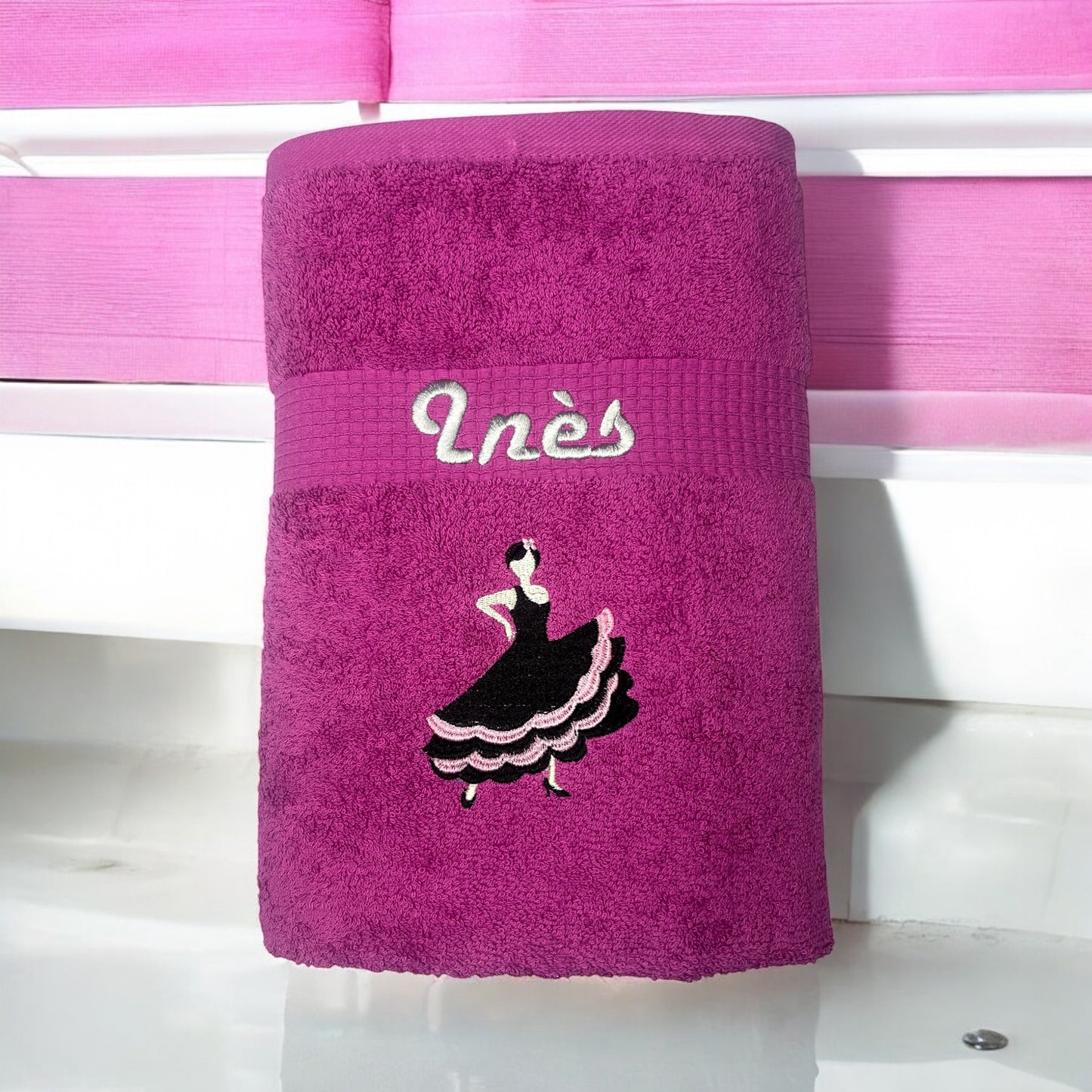 Tänzerin Handtuch mit Name Handtücher Sauna Wellness Duschtuch Strand baden tanzen