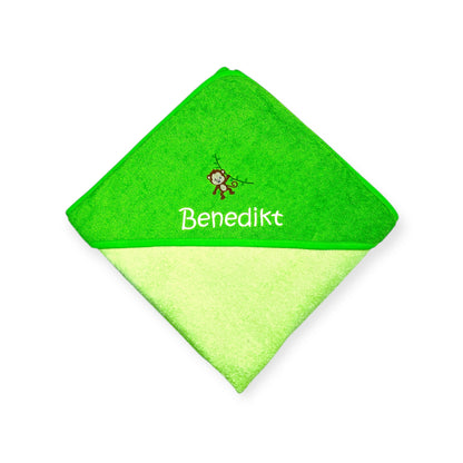 Elefanten Kapuzenhandtuch mit Name, schönes Geschenk für's Baby oder Kleinkind