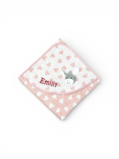 Kapuzenhandtuch Esel Emmi Girl von Sterntaler 100x100 cm, personalisierbar mit Name