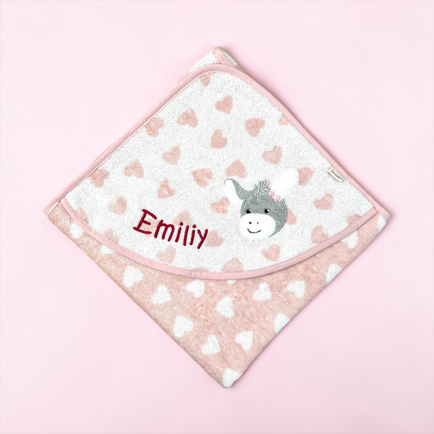 Kapuzenhandtuch Esel Emmi Girl von Sterntaler 100x100 cm, personalisierbar mit Name