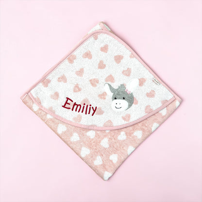 Kapuzenhandtuch Esel Emmi Girl von Sterntaler 100x100 cm, personalisierbar mit Name