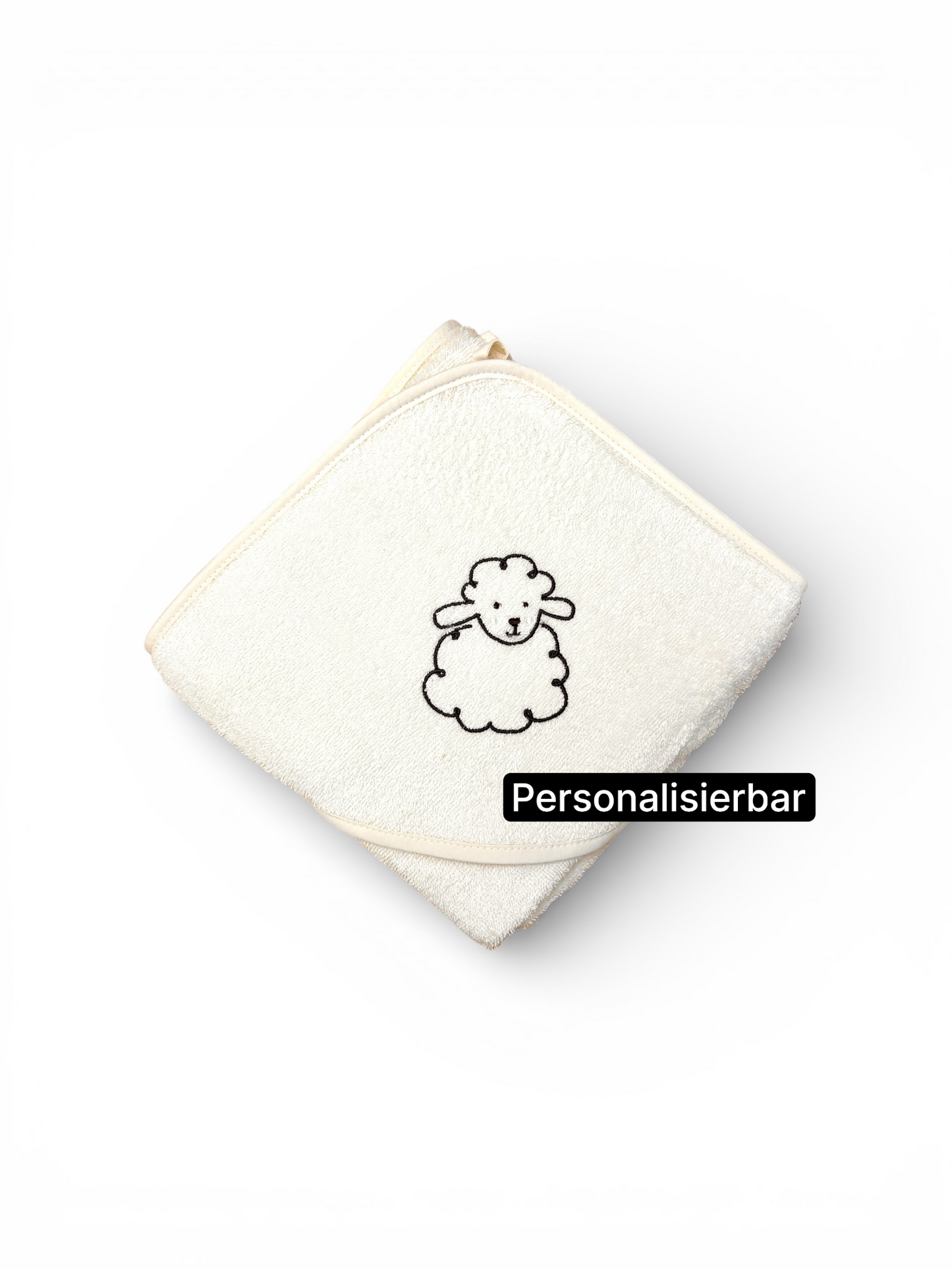 Kapuzenhandtuch Schaf Flocke von Sterntaler 100x100 cm, personalisierbar mit Name