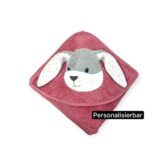 Kapuzenbadetuch Sterntaler Hase Hanni mit 3D Ohren, Personalisierbar mit Name, Baumwolle, 100x100 cm
