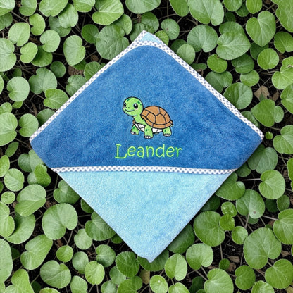 Schildkröte Kapuzenhandtuch mit Namen - schönes Geschenk für's Baby zur Geburt