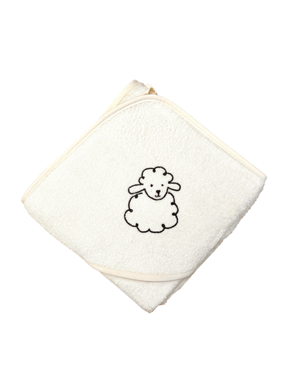 Kapuzenhandtuch Schaf Flocke von Sterntaler 100x100 cm, personalisierbar mit Name
