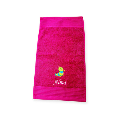 Kinder Handtuch mit Name und Motiv 30x50 cm Kita Kindergarten oder für Unterwegs