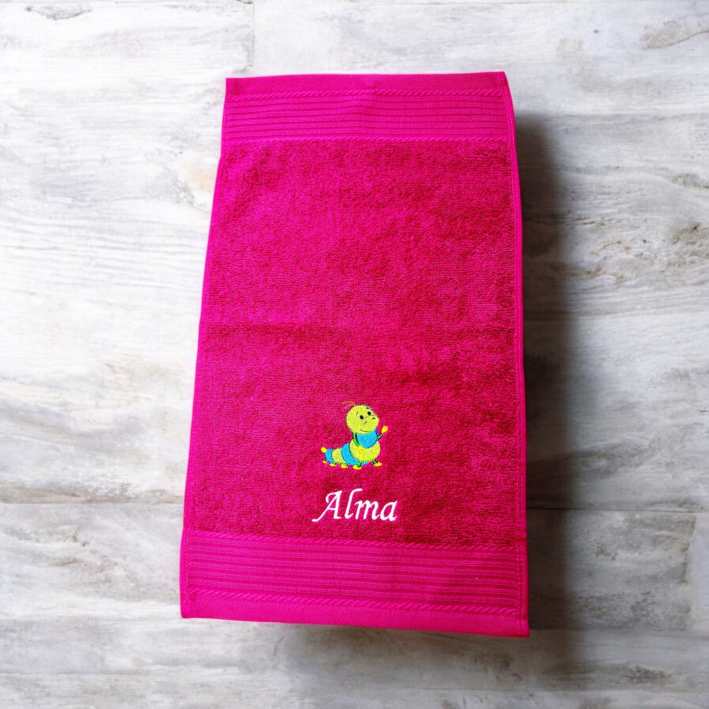 Kinder Handtuch mit Name und Motiv 30x50 cm Kita Kindergarten oder für Unterwegs