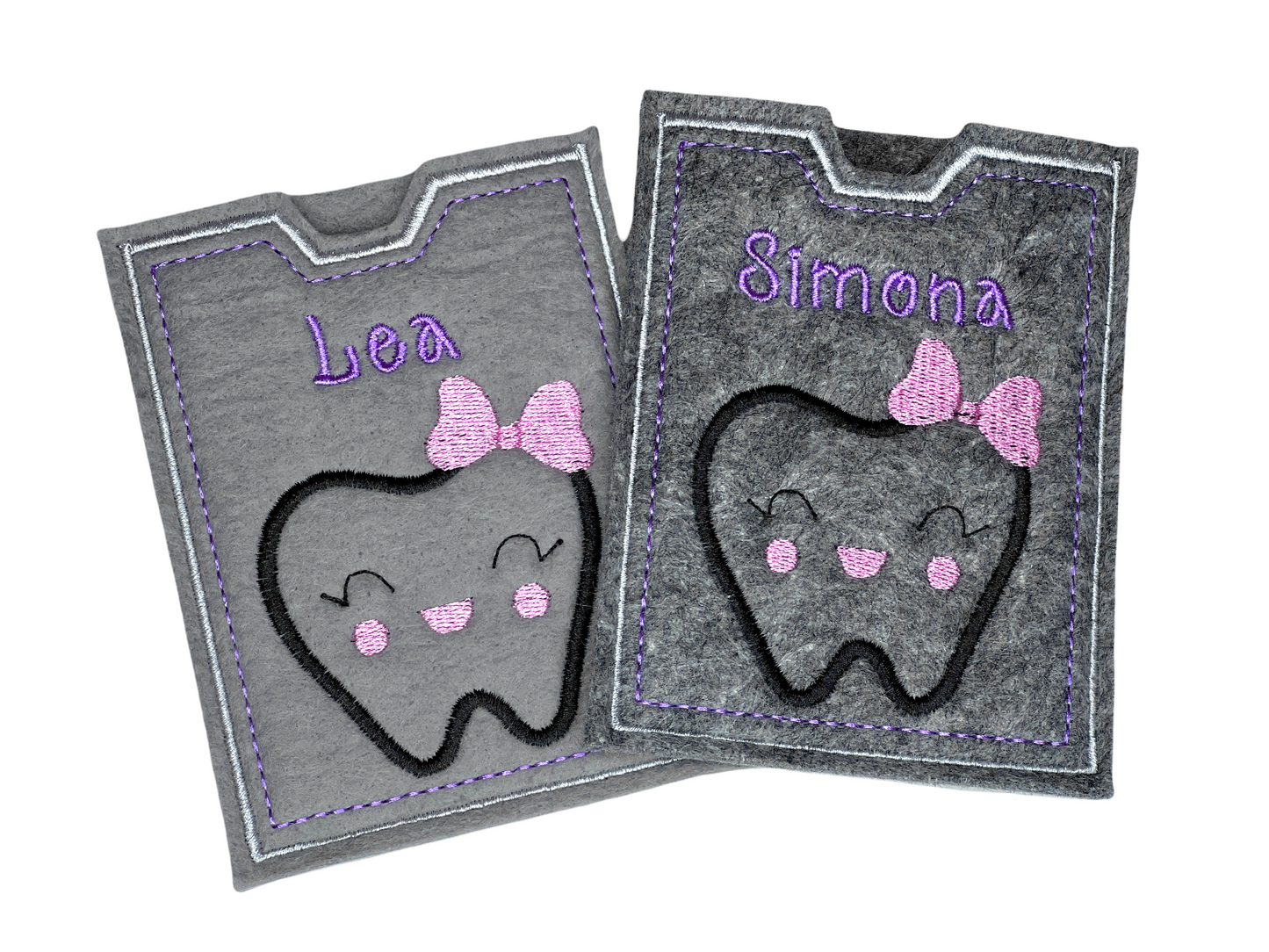 Zahn Bonus Heft Filzhülle mit Name personalisiert Zahnbonushefthülle Geschenk Mädchen oder Junge