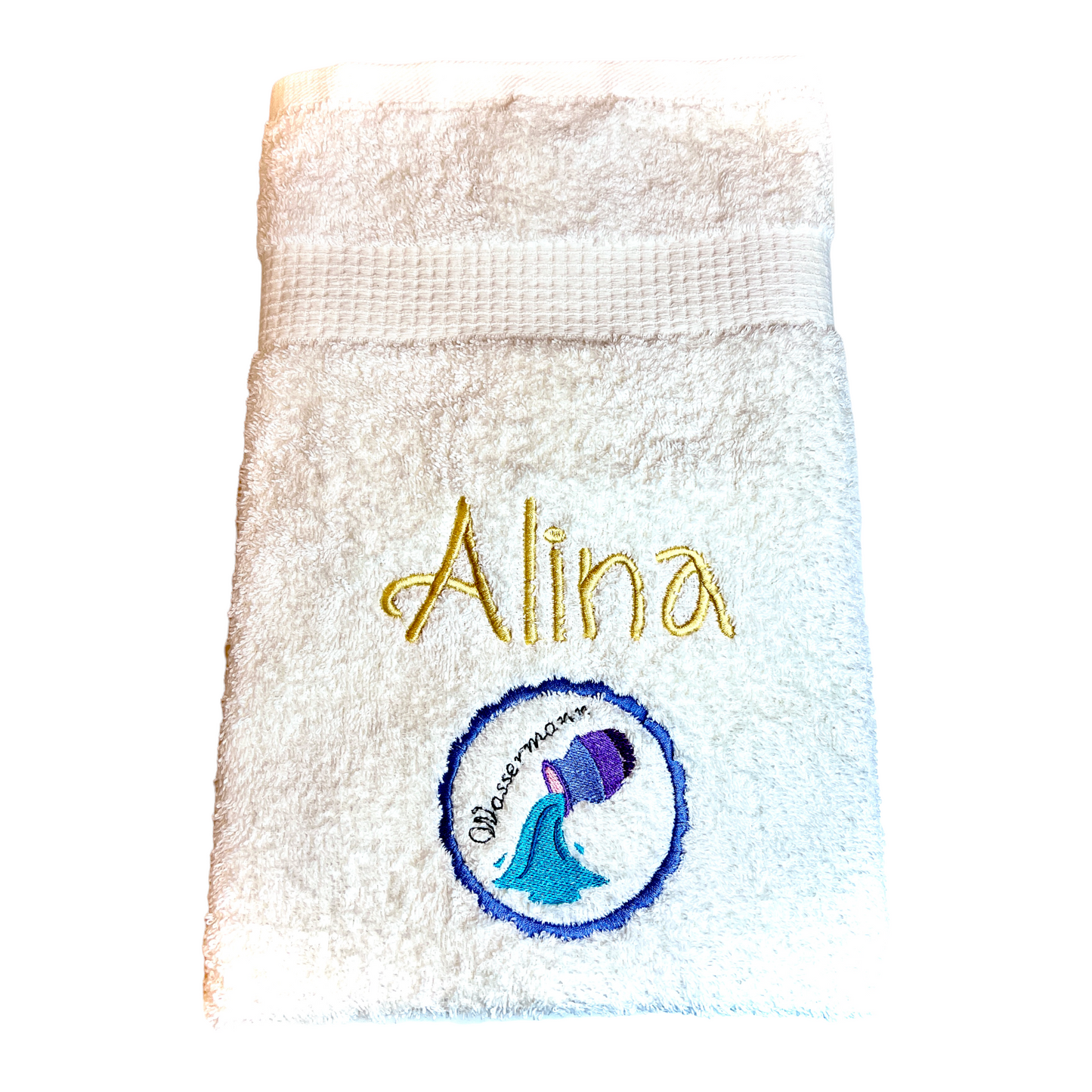 Sternzeichen Handtuch mit Name bestickt, Duschhandtuch, Badetuch, Sauna, baden