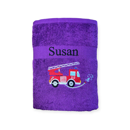 Feuerwehr Handtuch Set mit Name Handtücher Waschlappen 50x100 cm Geschenk Kinder