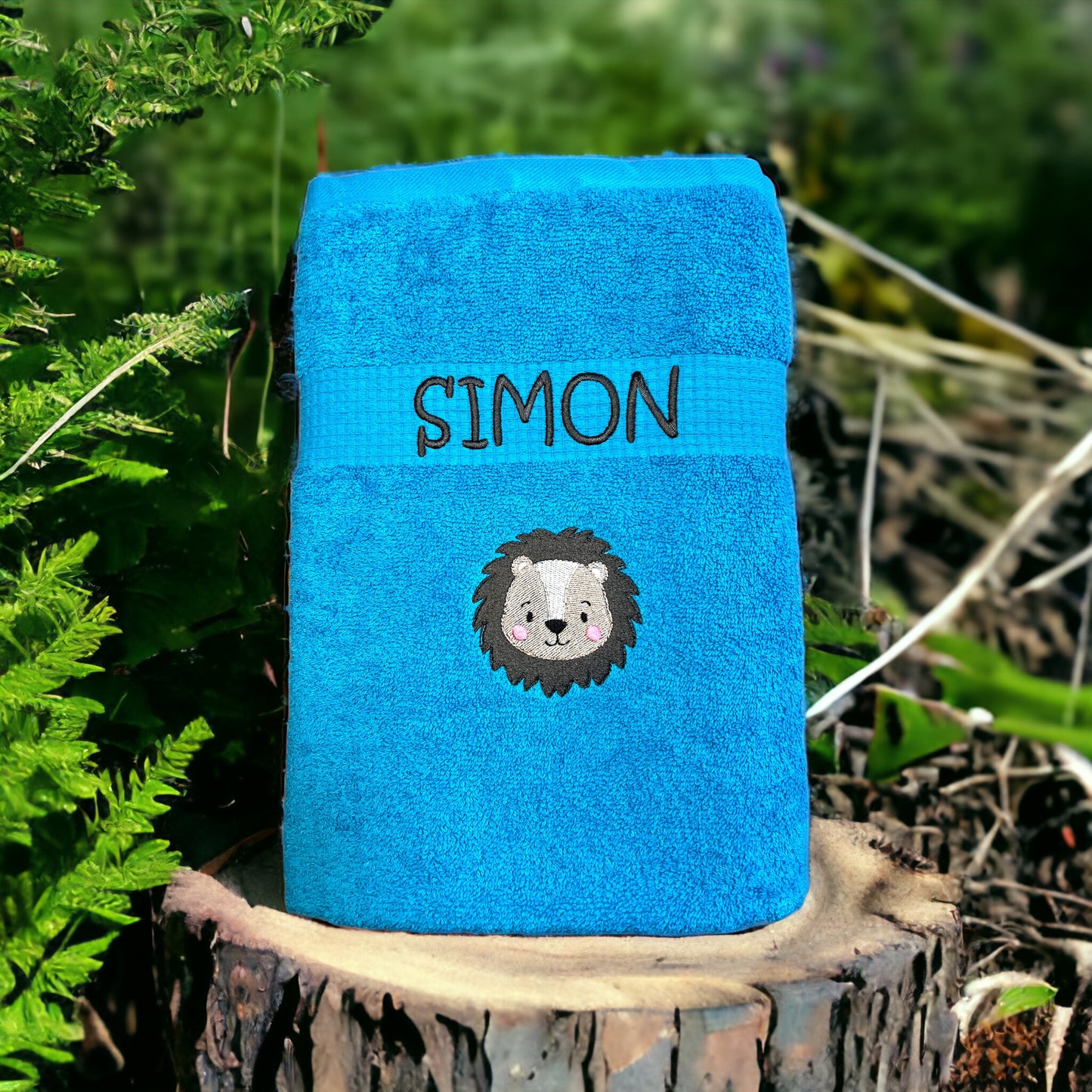 Löwe Handtuch mit Name, Handtuch, Sauna, Wellness, Duschtuch, Geschenk