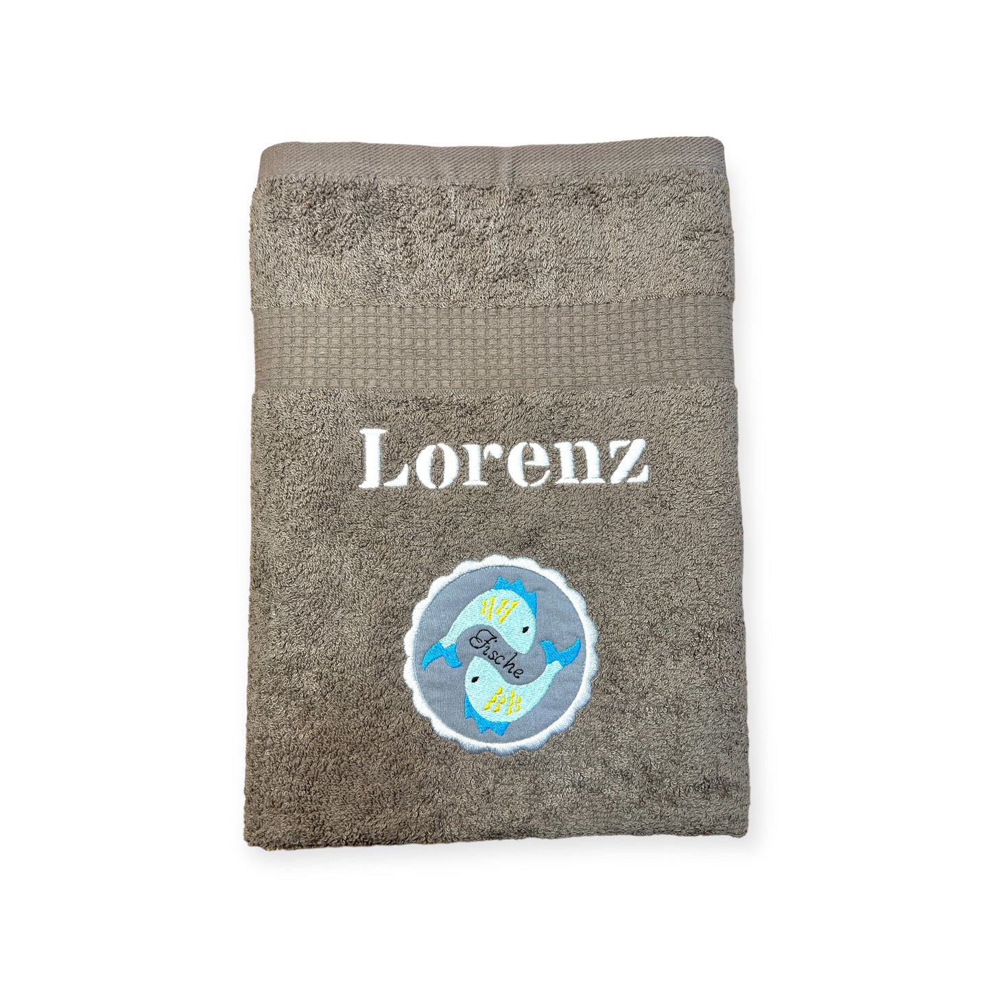 Sternzeichen Handtuch mit Name bestickt, Duschhandtuch, Badetuch, Sauna, baden