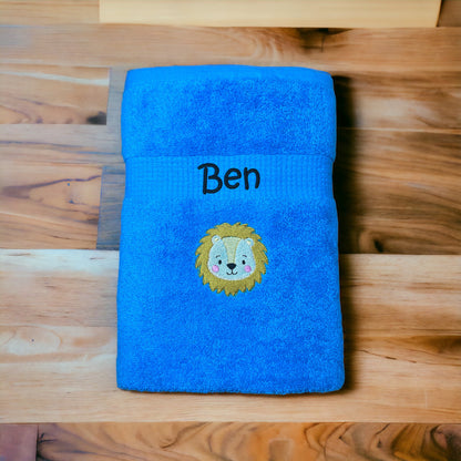 Löwe Handtuch mit Name, Handtuch, Sauna, Wellness, Duschtuch, Geschenk