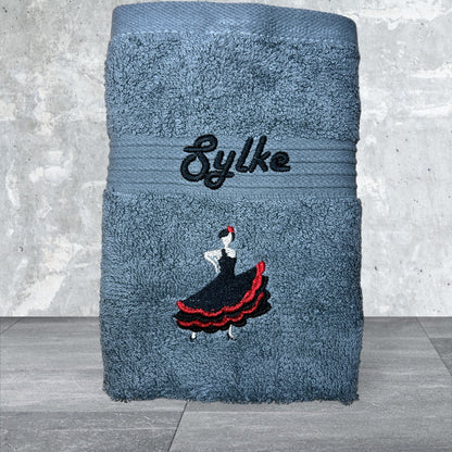 Tänzerin Handtuch mit Name Handtücher Sauna Wellness Duschtuch Strand baden tanzen