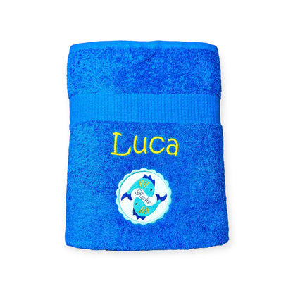 Sternzeichen Handtuch mit Name bestickt, Duschhandtuch, Badetuch, Sauna, baden