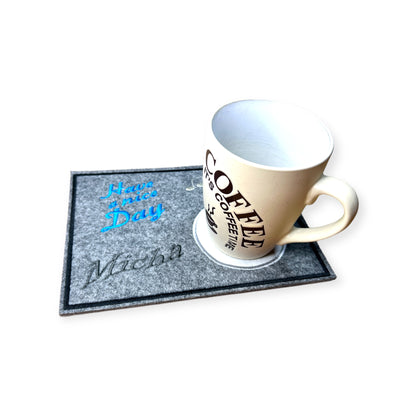 Tassenuntersetzer "Noten" für Kaffee kleines Geschenk zur Kaffeeeinladung Mug rug Filz