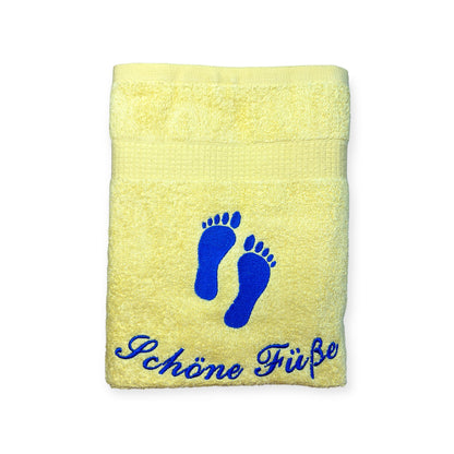 Fuß Handtuch mit Name bestickt 50x100 cm, schneller Versand, Wellness, Fußpflege
