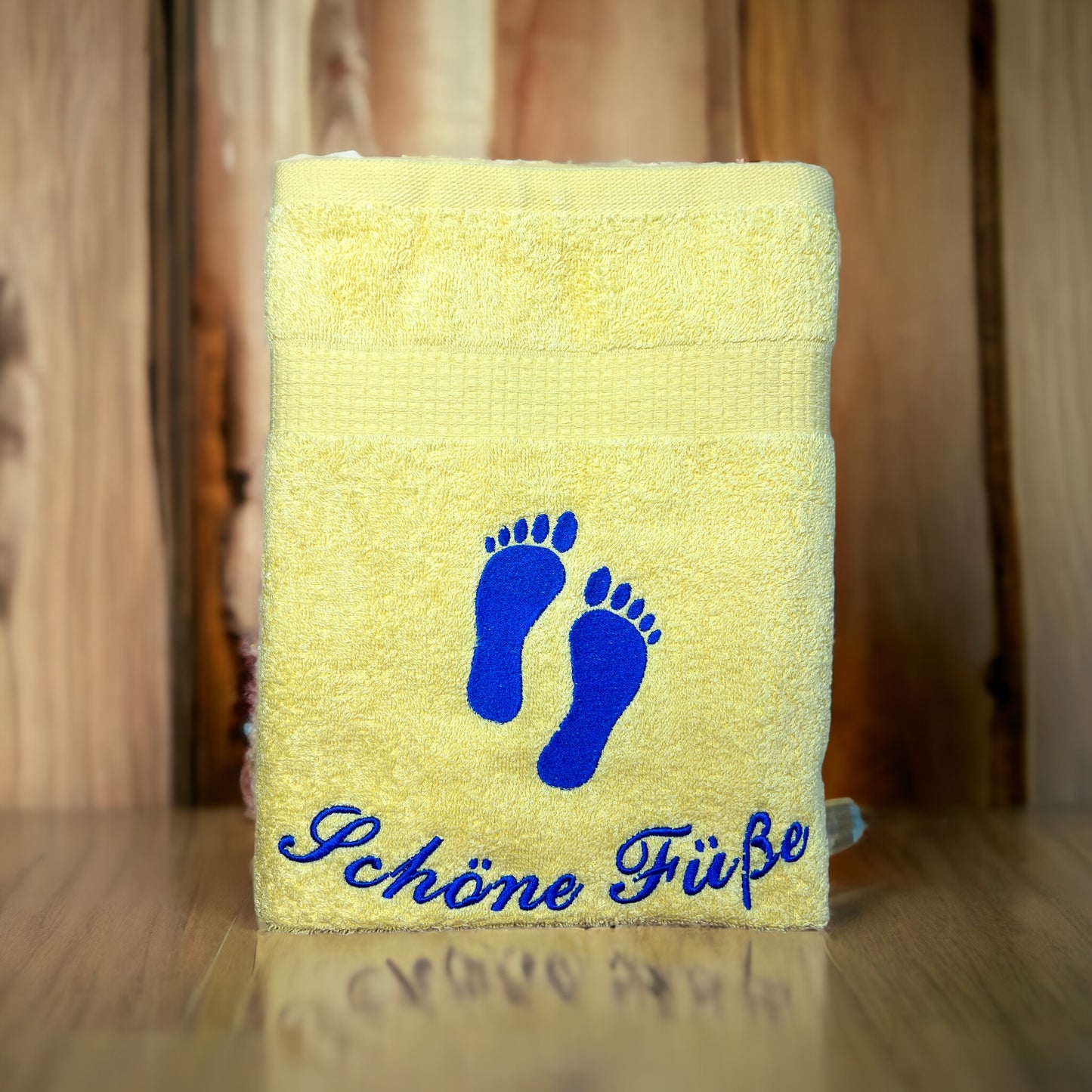 Fuß Handtuch mit Name bestickt 50x100 cm, schneller Versand, Wellness, Fußpflege
