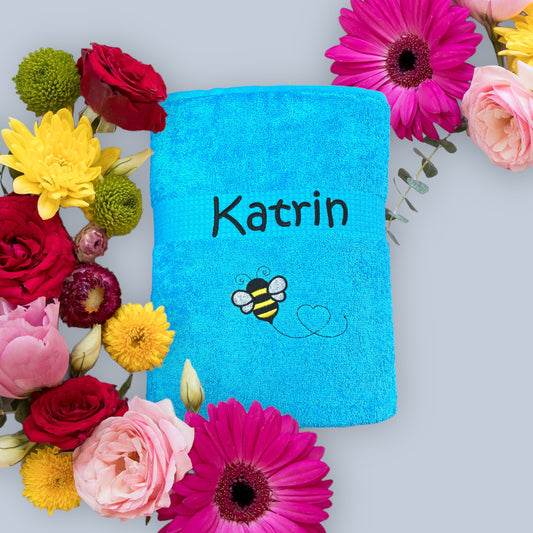 Bienen Handtuch mit Name Geschenk Kinder