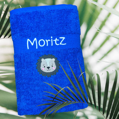 Löwe Handtuch mit Name, Handtuch, Sauna, Wellness, Duschtuch, Geschenk