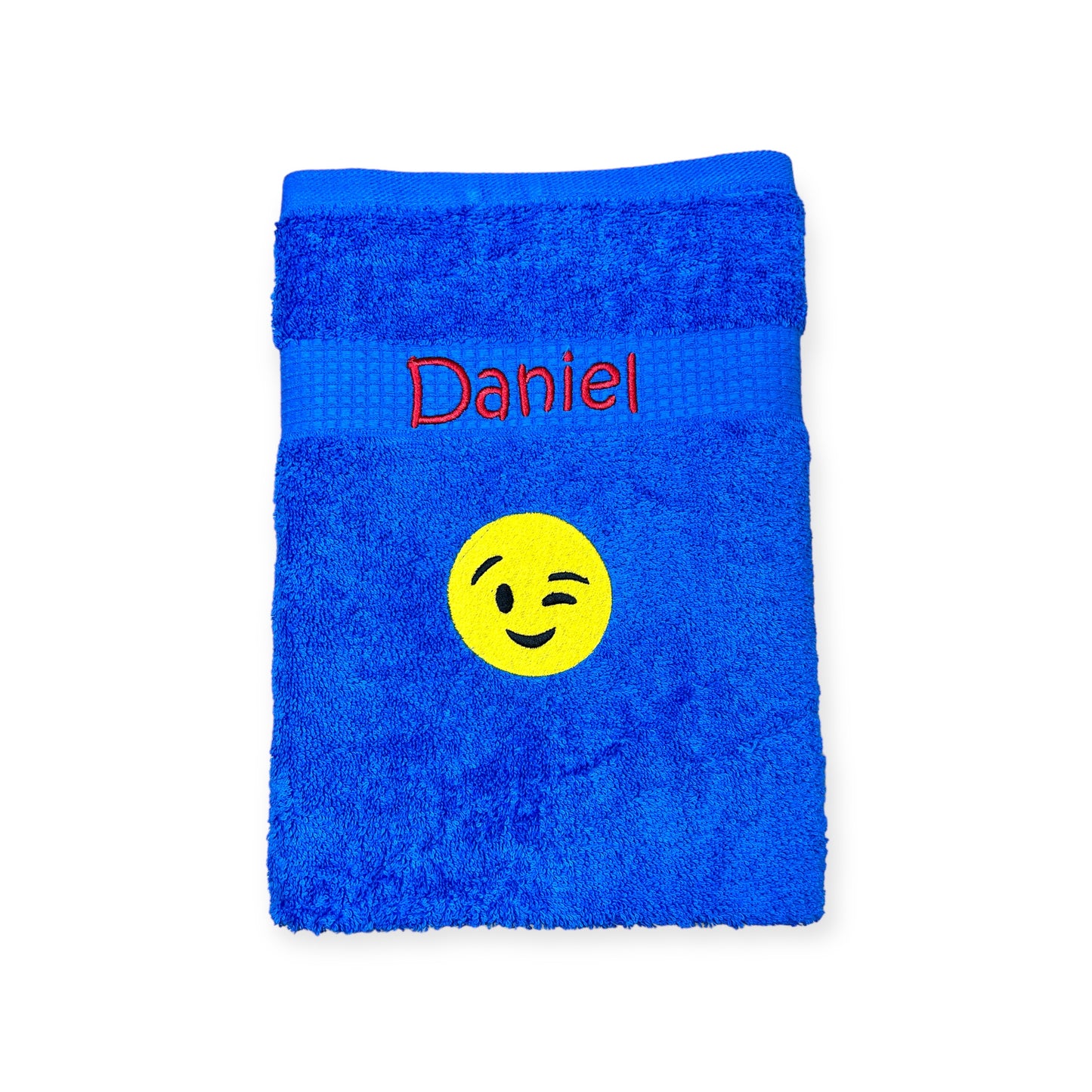 Smiley Handtuch mit Name, Handtuch, Sauna, Wellness, Duschtuch Geschenk