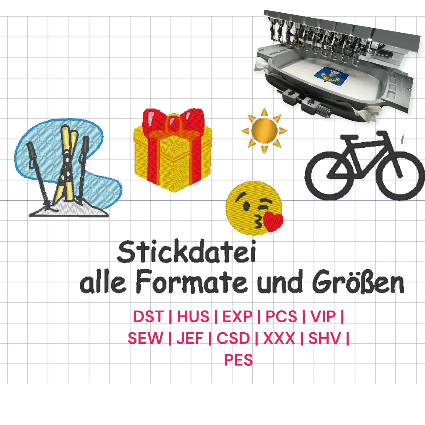 Stickdatei für Deine Stickmaschine alle Formate