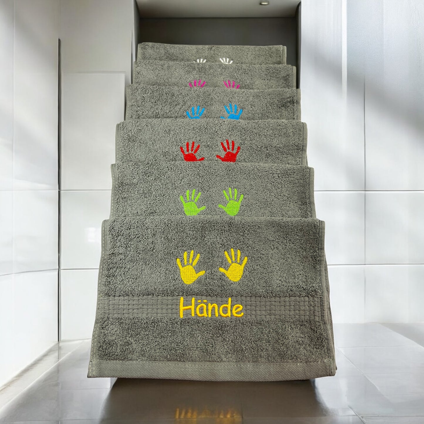 Hände Handtuch mit Name oder Wort bestickt, Duschtuch, Wellness, Sauna