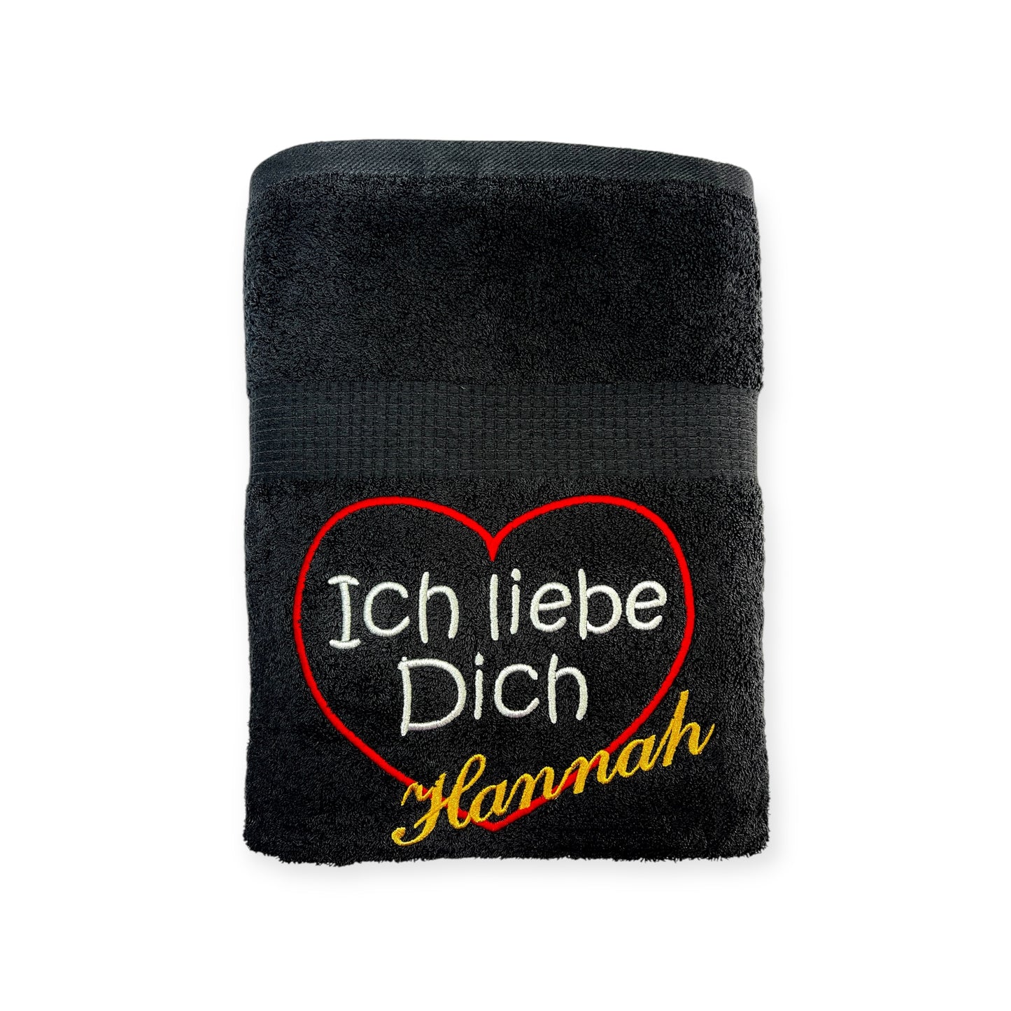 Ich liebe Dich Handtuch mit Name, Handtuch, Wellness, Duschtuch, Valentin, Liebe