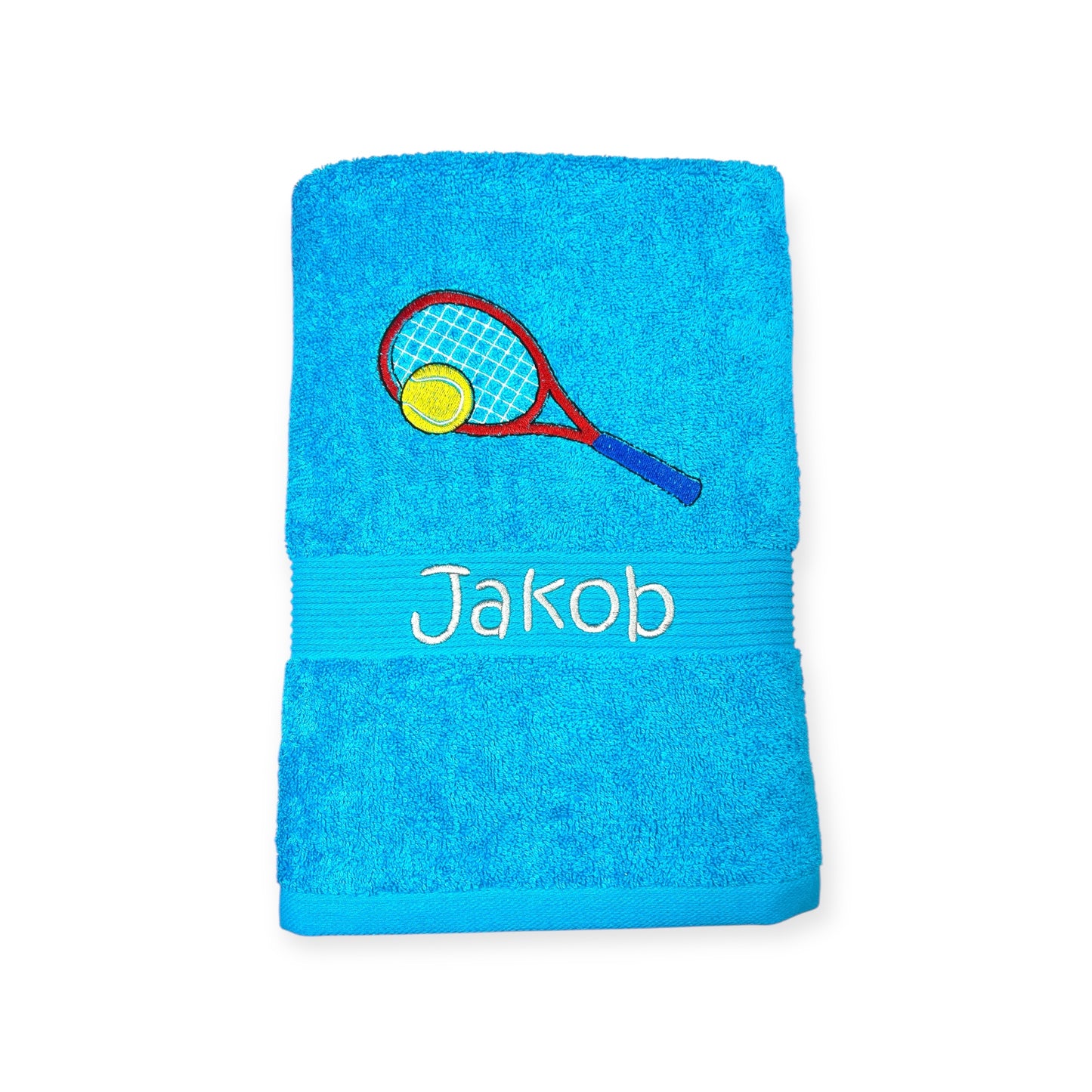 Tennis Handtuch mit Name bestickt, Duschtuch, Sport