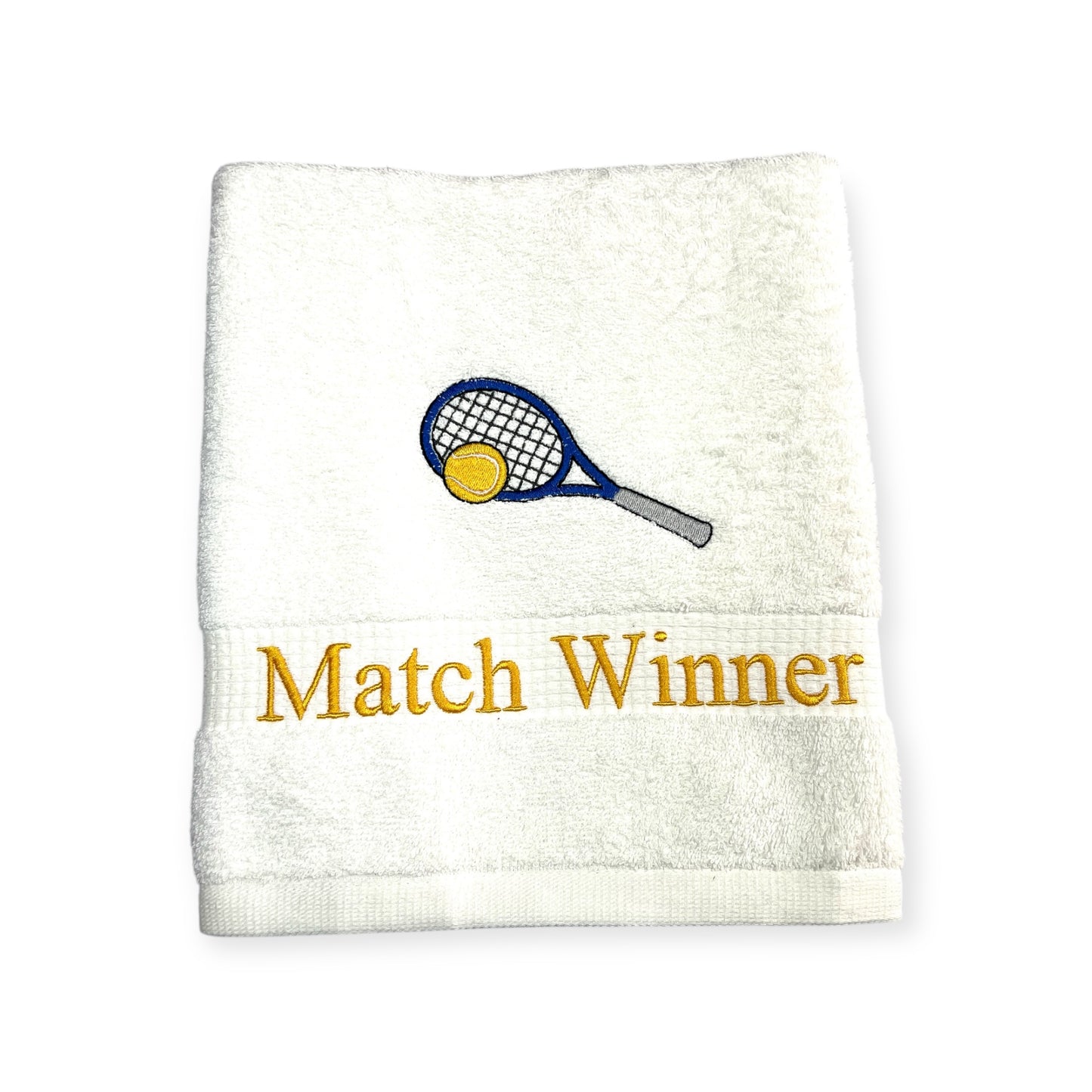 Tennis Handtuch mit Name bestickt, Duschtuch, Sport