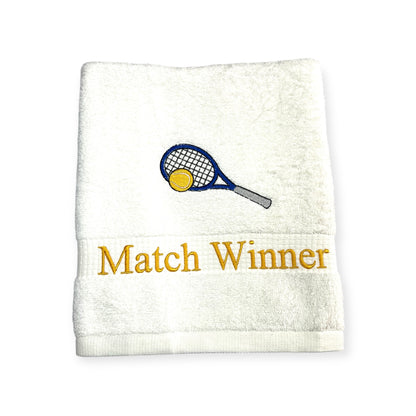 Tennis Handtuch mit Name bestickt, Duschtuch, Sport