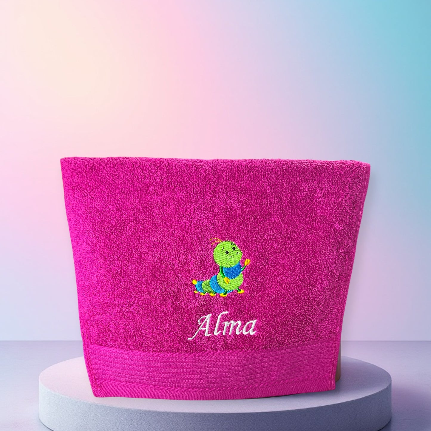 Kinder Handtuch mit Name und Motiv 30x50 cm Kita Kindergarten oder für Unterwegs