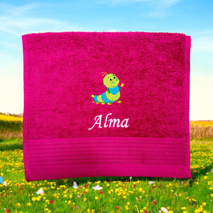 Kinder Handtuch mit Name und Motiv 30x50 cm Kita Kindergarten oder für Unterwegs