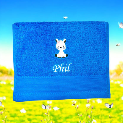 Kinder Handtuch mit Name und Motiv 30x50 cm Kita Kindergarten oder für Unterwegs