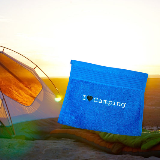 Handtuch I love Camping, Gästehandtuch, Handtuch, Sauna, Wellness, Duschtuch