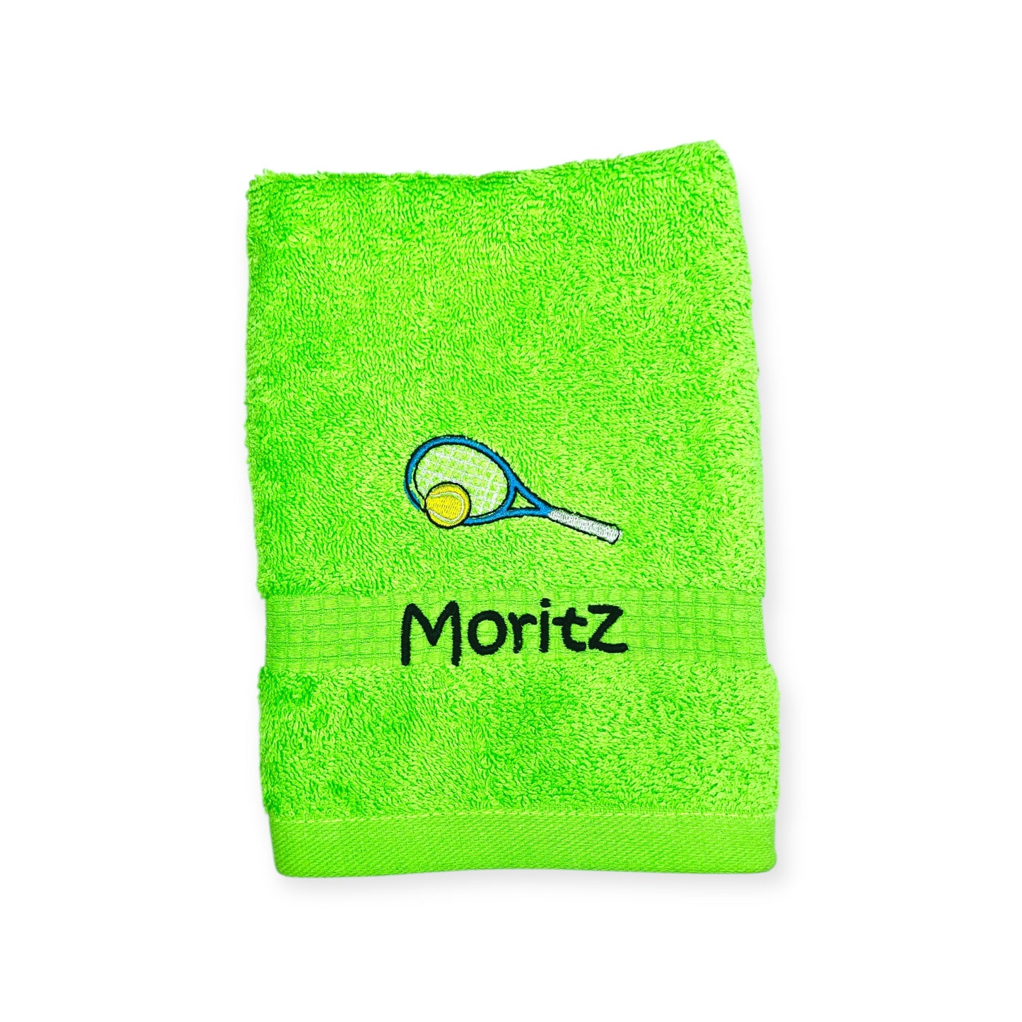 Tennis Handtuch mit Name bestickt, Duschtuch, Sport