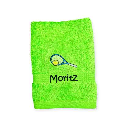 Tennis Handtuch mit Name bestickt, Duschtuch, Sport