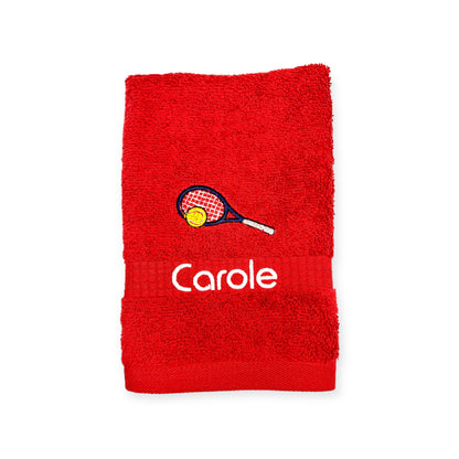 Tennis Handtuch mit Name bestickt, Duschtuch, Sport
