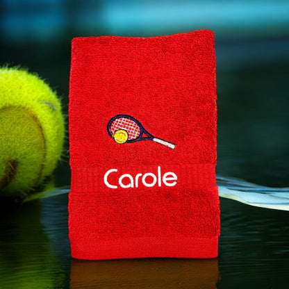 Tennis Handtuch mit Name bestickt, Duschtuch, Sport