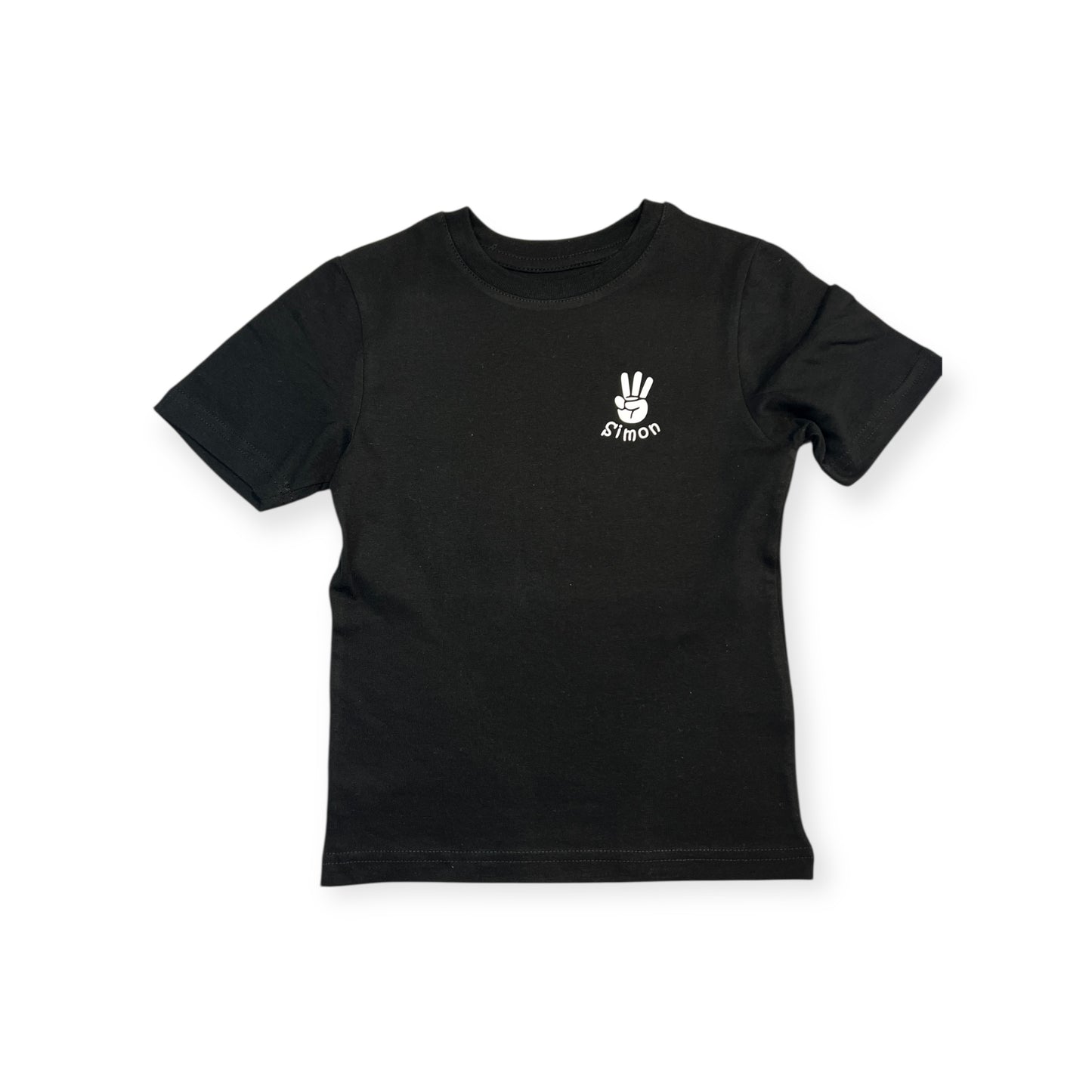 Young wild & three T-Shirt zum 3. Geburtstag mit Name personalisiert, schwarz