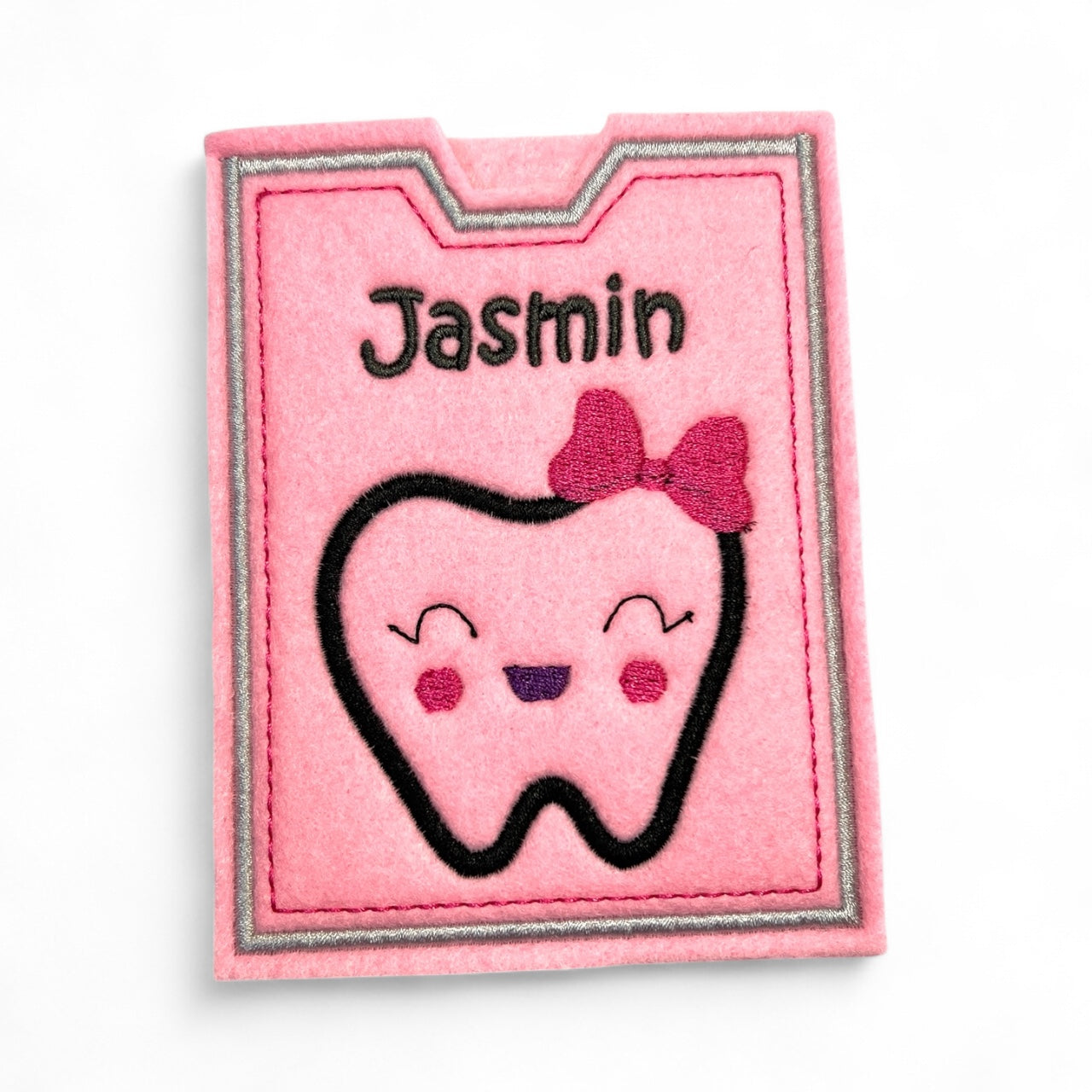 Zahn Bonus Heft Filzhülle mit Name personalisiert Zahnbonushefthülle Geschenk Mädchen oder Junge