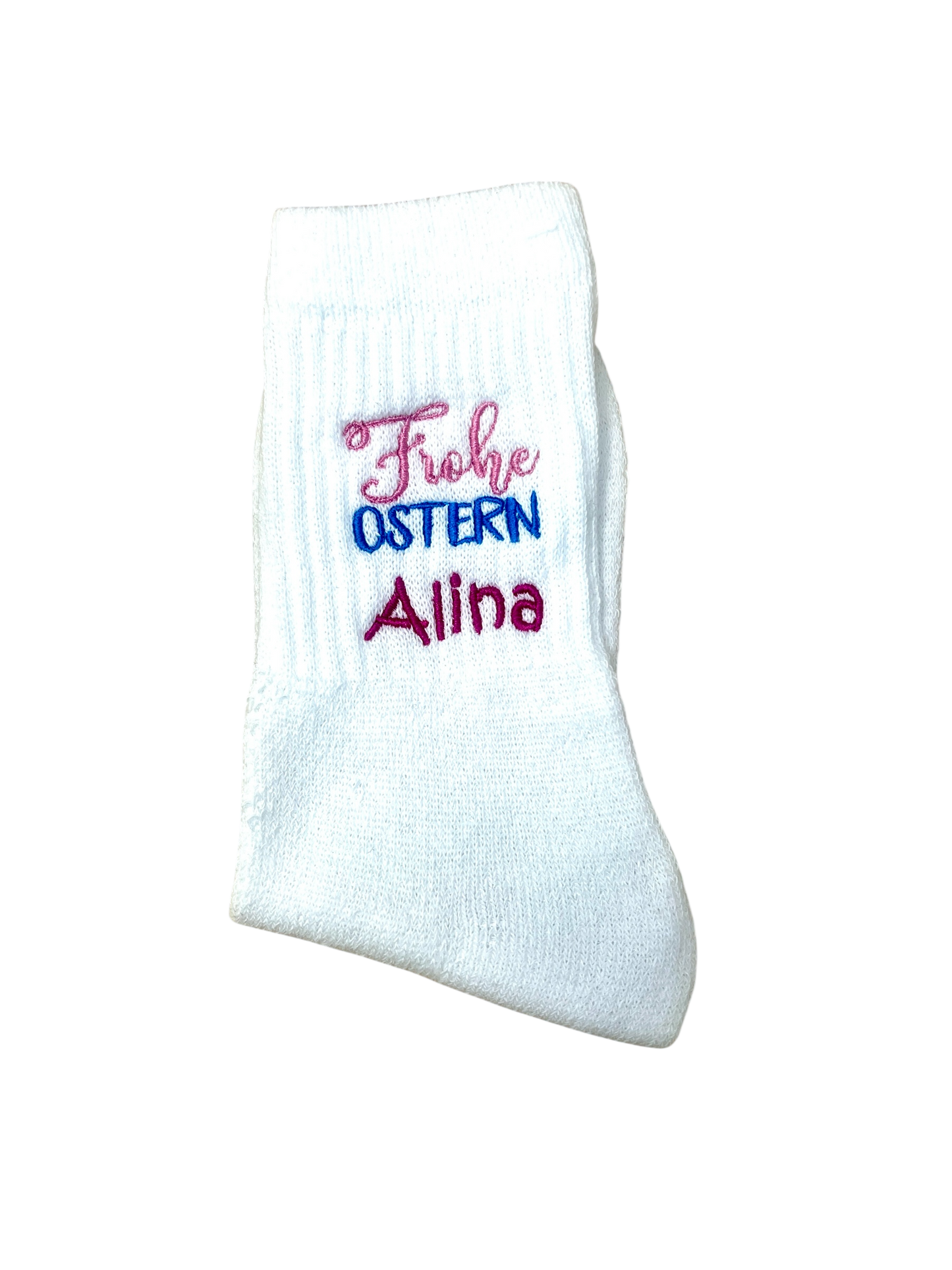 Tennissocken mit Ostermotiv bestickt, personalisierbar